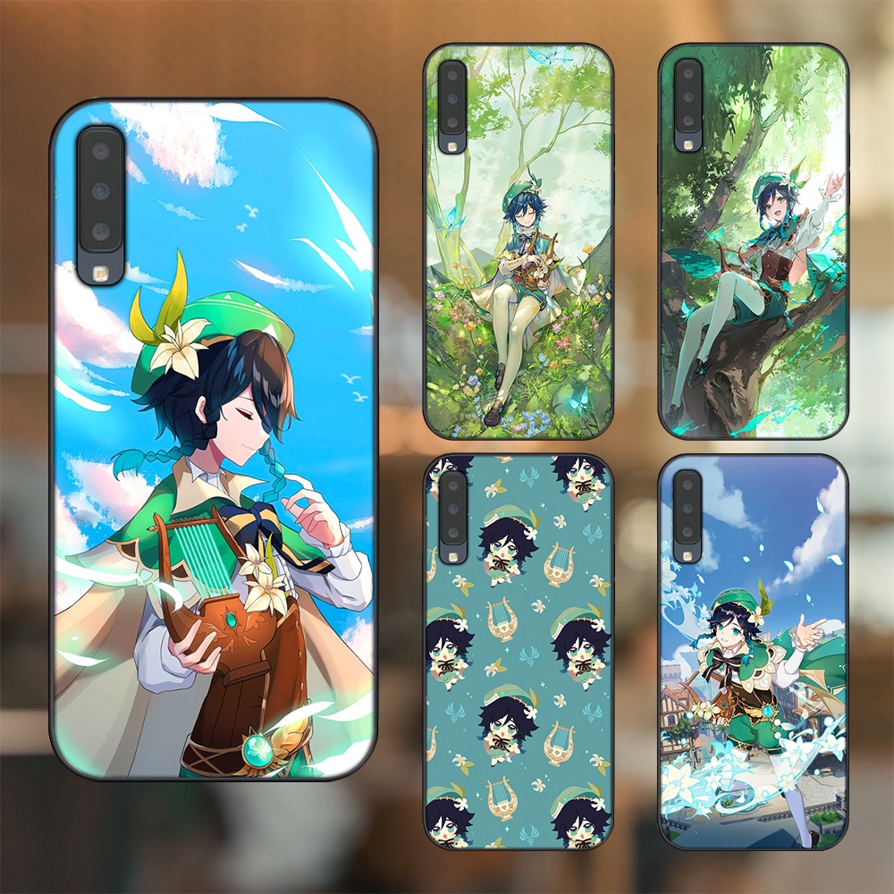 Ốp lưng Samsung A7 2018 viền đen in hình Venti Genshin Impact