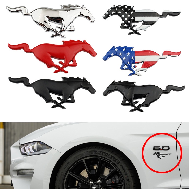 FENDER 1 ✿ Miếng Dán logo Xe Hơi FORD Mustang Bằng Kim Loại 3D