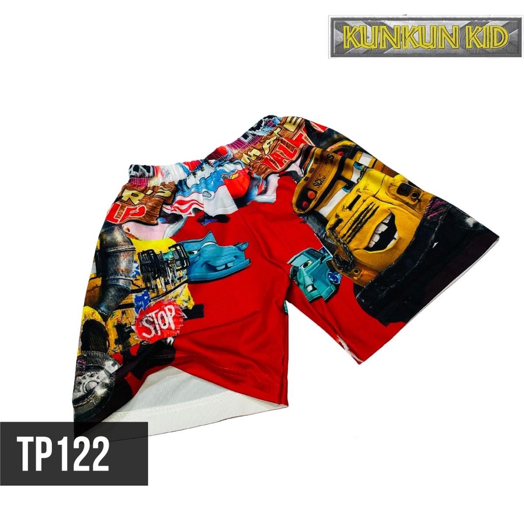 Set quần áo bé trai size đại từ 10kg-40kg chất Thun lạnh in 3D hoạt hình Vương quốc xe hơi Kunkun Kid TP122