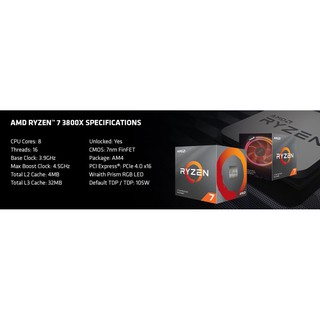 CPU AMD Ryzen 7 3800X 3.9 GHz