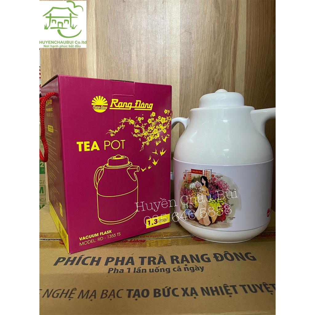 Phích nước pha trà 1,3 Lít Rạng Đông có lõi lọc trà Model RD 1355 TS