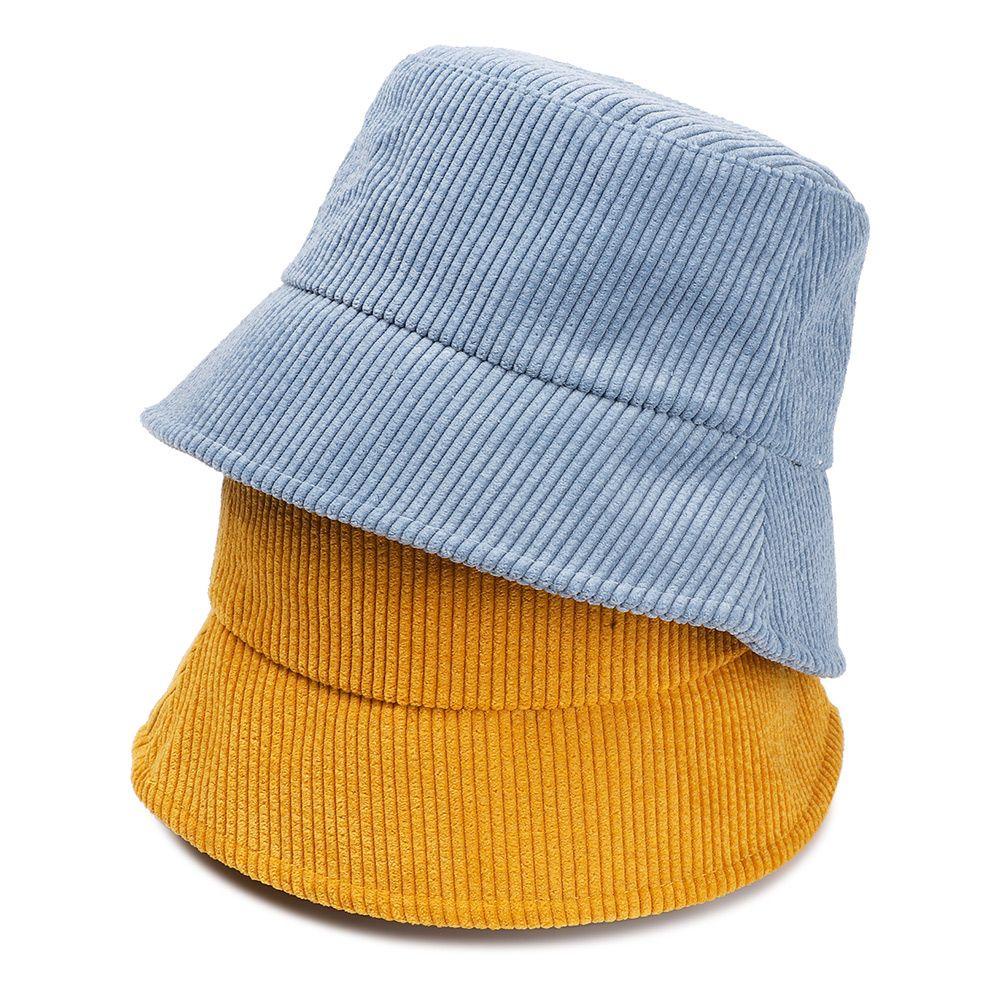 FUTURE Fashion Bucket Hat Outdoor Corduroy Fisherman Hat Streetwear Winter Solid color Unisex Fishing Cap/Multicolor