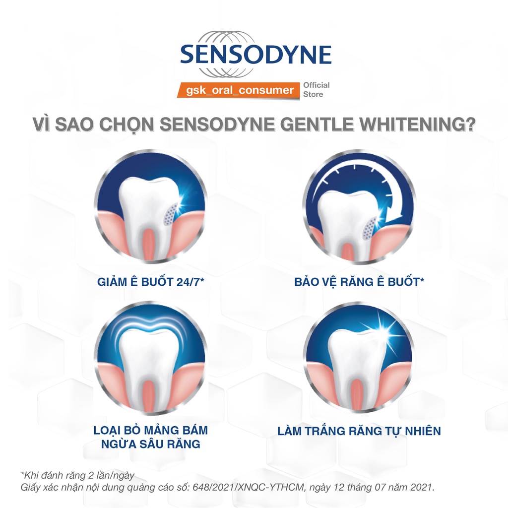 Bộ 3 Kem Đánh Răng Sensodyne Whitening 100g/tuýp
