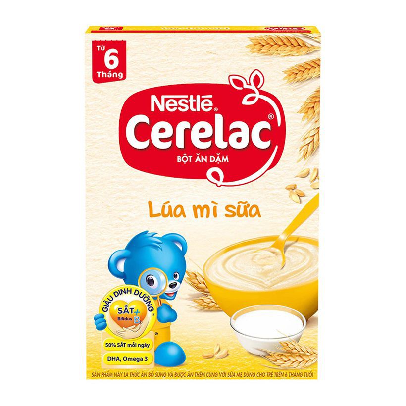 Bột Ăn Dặm Cho Bé - Bột Ăn Dặm Nestle Vị Lúa Mì Mật Ong/ Cá Và Rau Xanh/ Gà Hầm Cà Rốt/ Gạo Lứt Trộn Sữa