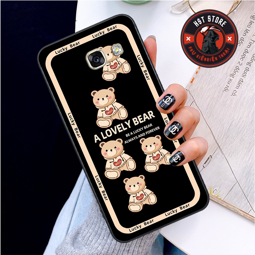 Ốp lưng Samsung A3 2016 / A5 2016 / A5 2017 / A7 2016 / A7 2017 - in hình gấu bear trái tim và caro trái tim cute