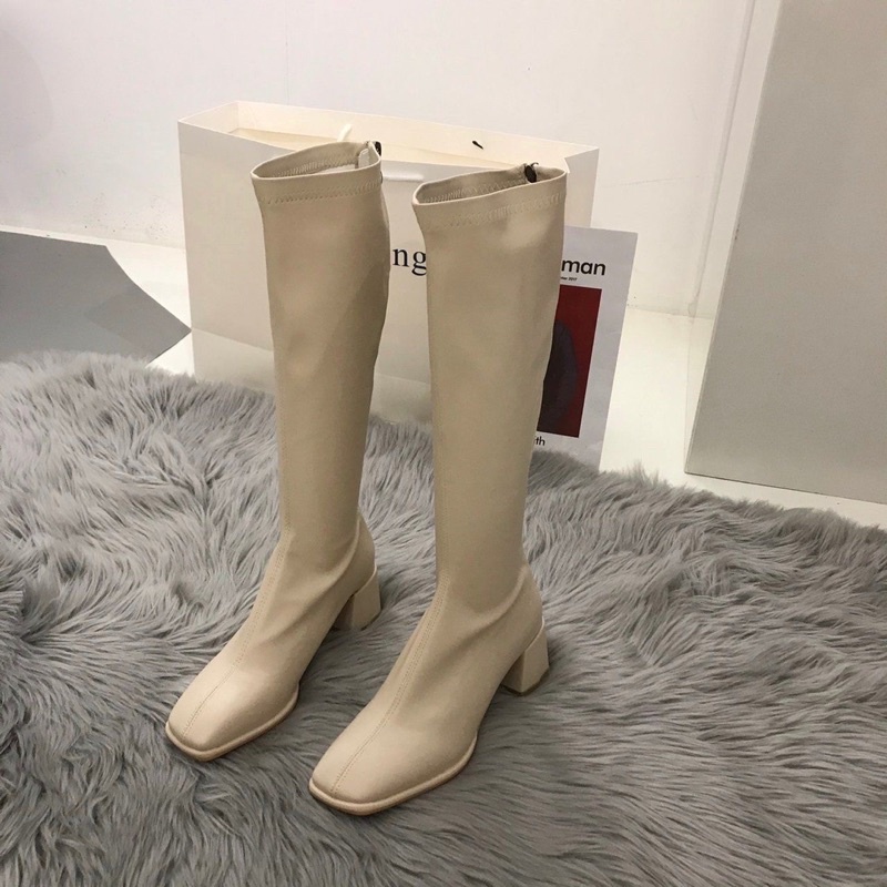 CÓ SẴN - Boot đùi da mũi vuông