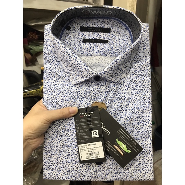 Sơ mi Owen ngắn tay sale 30% Dáng ôm lai bầuvải Bambo :mát,chống nhăn