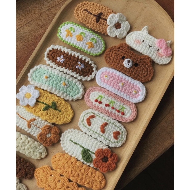 Cặp tóc hanmade bằng len móc theo yêu cầu (ib chọn mẫu)
