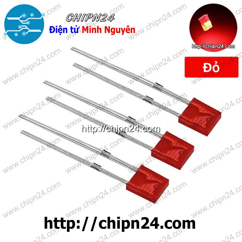 [25 CON] Led Dẹp 2x5x7mm màu ĐỎ (2x5x7)