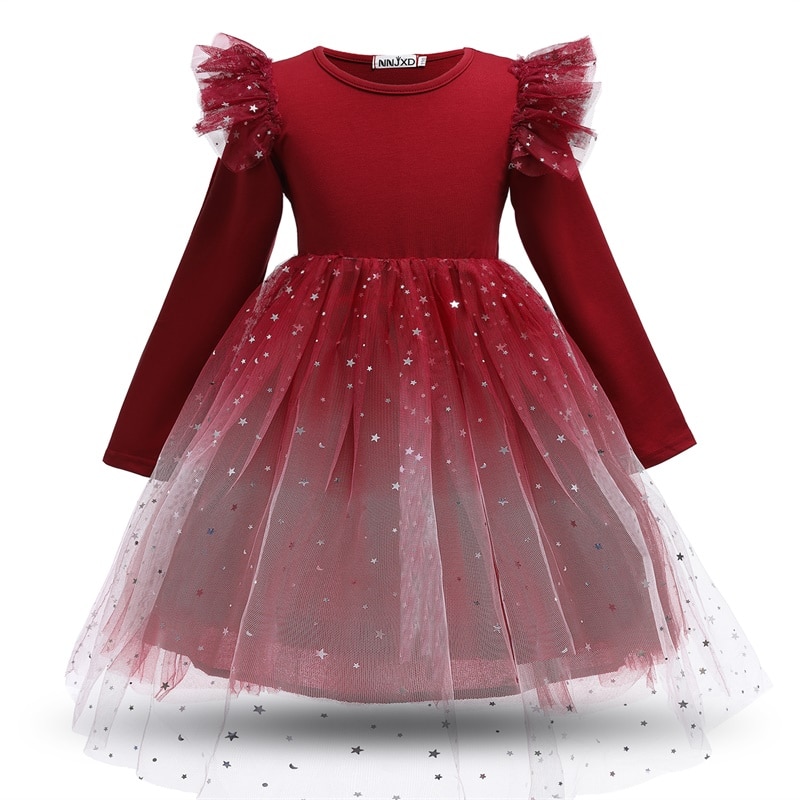 Đàm công chúa phong cách Giáng sinh đáng yêu hợp thời trang cho bé gái Children Girls New Years Clothing