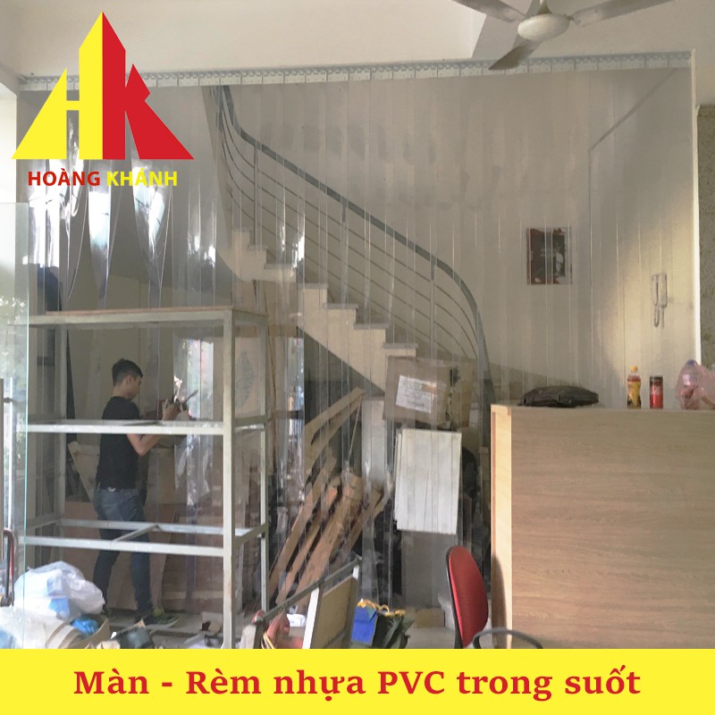Rèm nhựa PVC ngăn lạnh điều hòa  - Rèm ngăn lạnh giá rẻ - Màn nhựa trong suốt - KT: Rộng 1,55m x Cao 3,0m