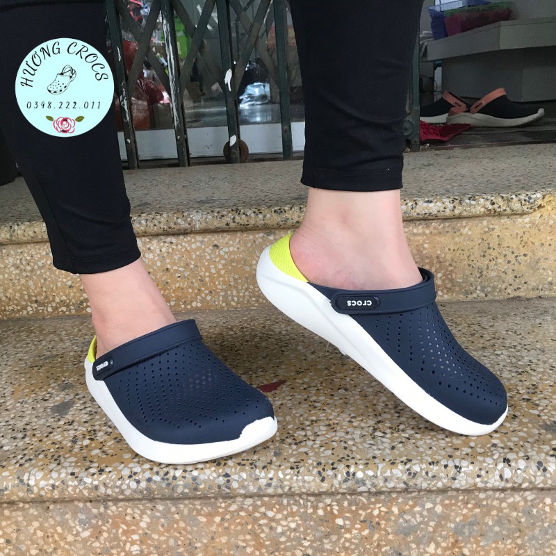 Dép sục Cross Literide màu navy chuối siêu êm mềm nhẹ, chống trơn trượt cho nam nữ