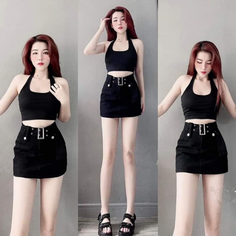 Set váy body kèm áo dài tay xinh 🌸 Ảnh thật