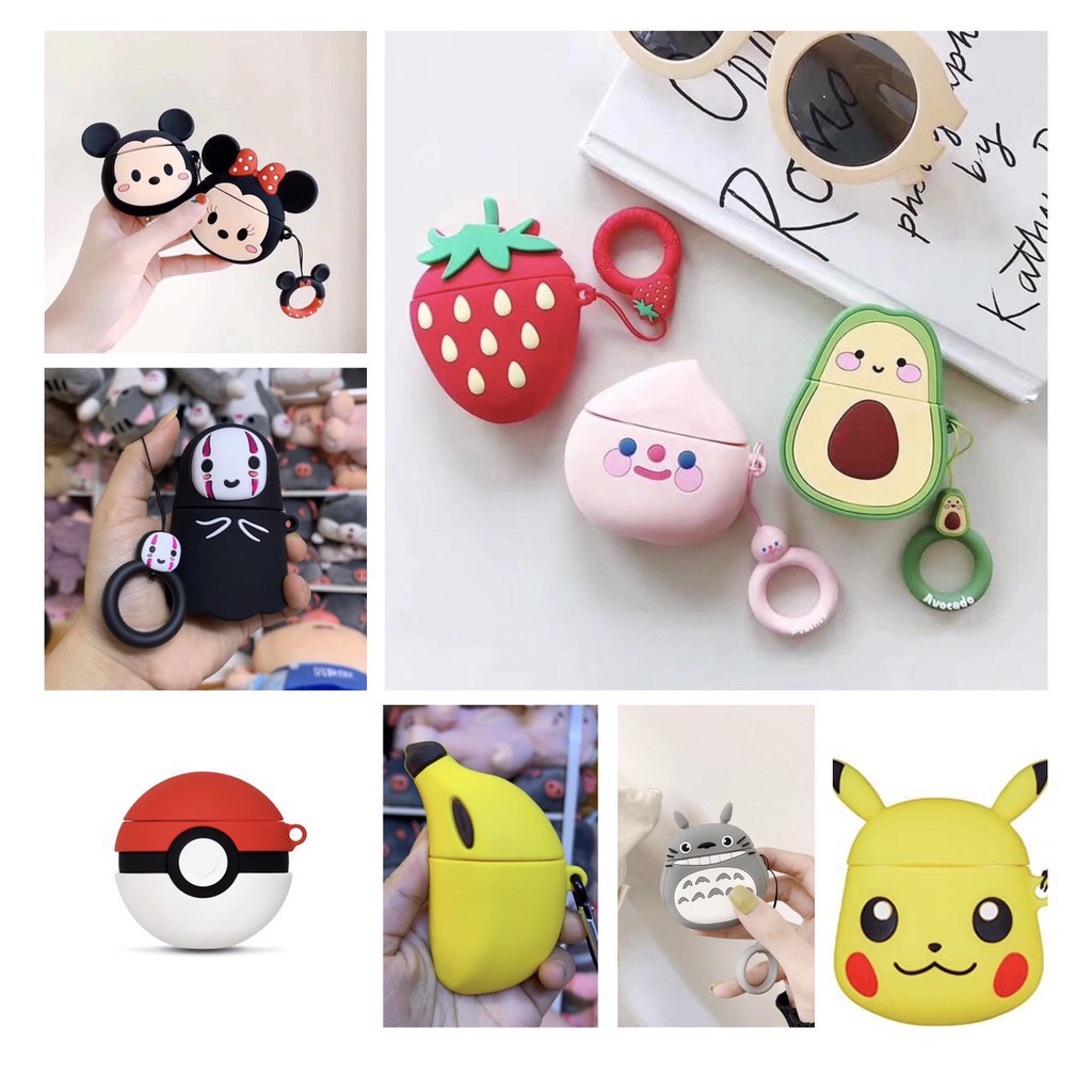 Case Vỏ Bao Airpods Đựng Tai Nghe Cho Airpod 1&2 Chất Liệu Silicon Dẻo Hỗ trợ Airpods i11 i12 i18 i100 ... Cute