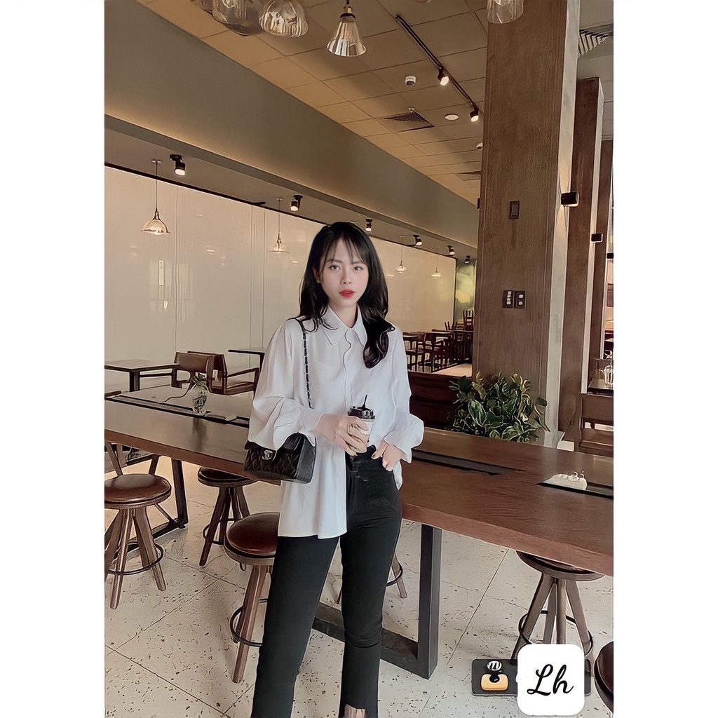 Áo sơ mi TAY CHUN, dáng phông, kiểu dáng tiểu thư - SCXA07