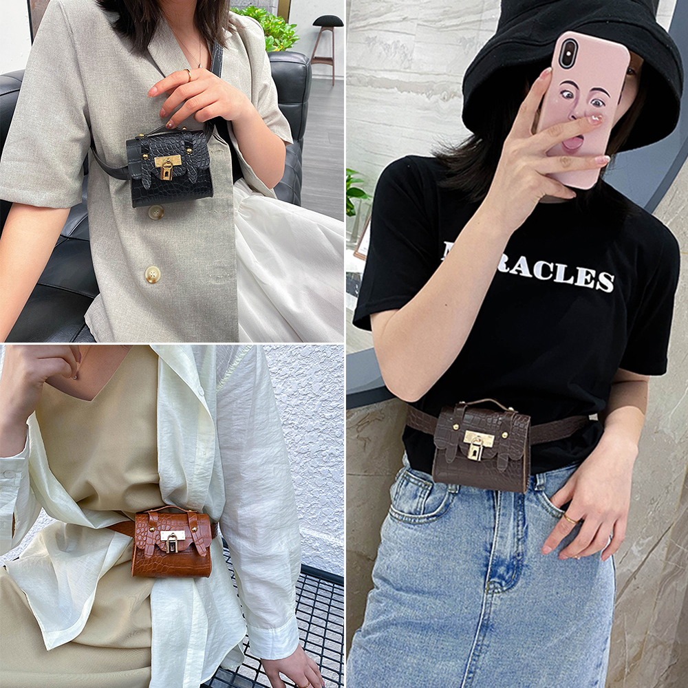 Thắt Lưng 2 Trong 1 Mini Có Túi Đựng Tiền Xu Thời Trang Cho Nữ