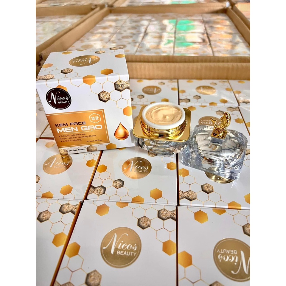 Combo Kem face men gao + Tinh chất mật ong NICOS BEAUTY Chính hãng