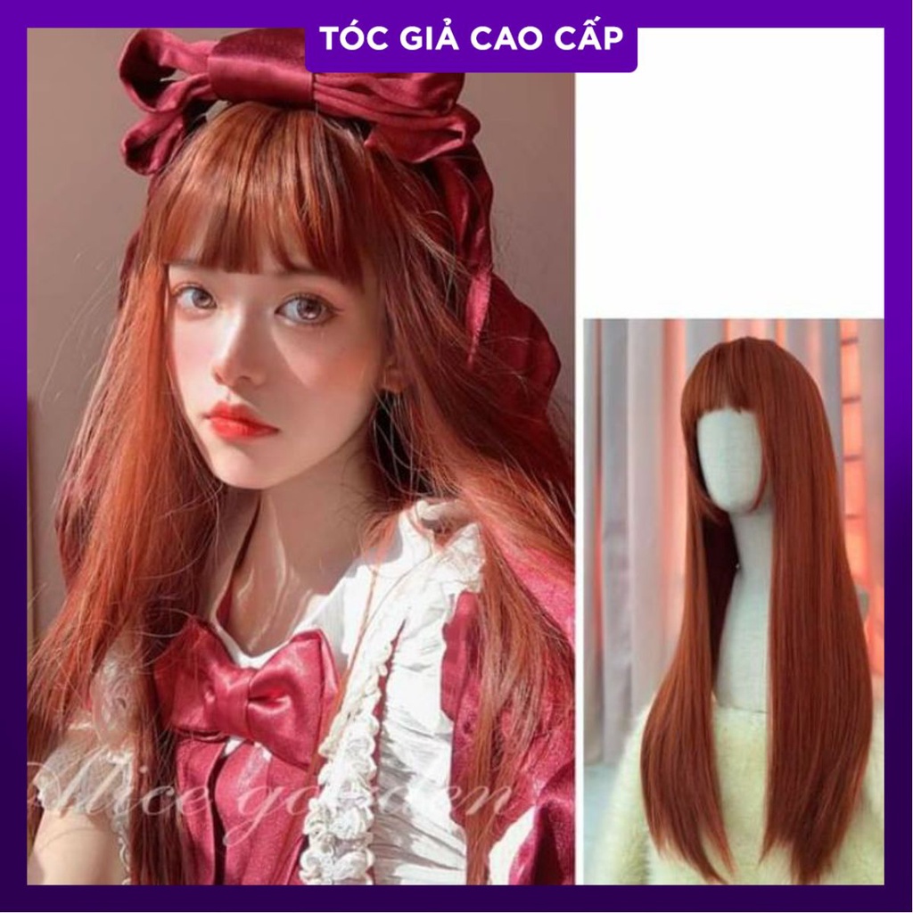 tóc giả nguyên đầu thẳng màu đẹp