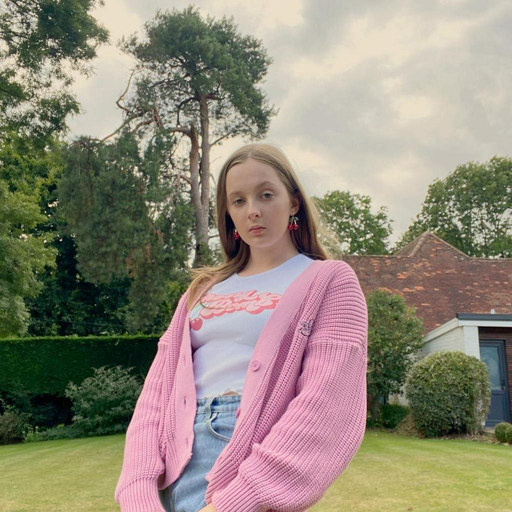 DUNEA Áo khoác len tay dài có núi cài thêu họa tiết chữ cái thời trang cho nữ