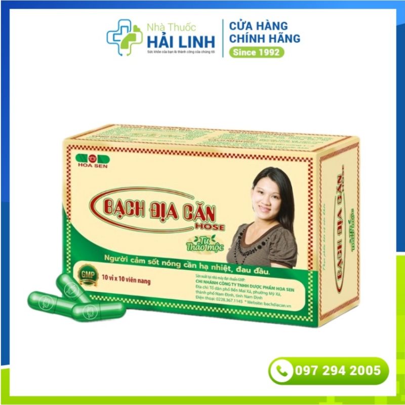 Bạch địa căn ⚡ Tặng quà ⚡ Hộp 100 viên Hỗ trợ giải nhiệt, giảm nóng trong người