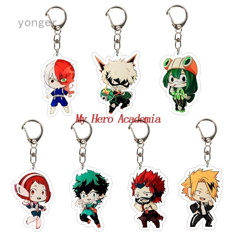 Móc khóa nhựa Acrylic hình Bakugou Katsuki Midoriya Izuku phim Học viện anh hùng