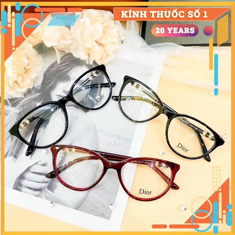 Gọng kính cận mắt mèo chất liệu nhựa acetate siêu bền thời trang Dior