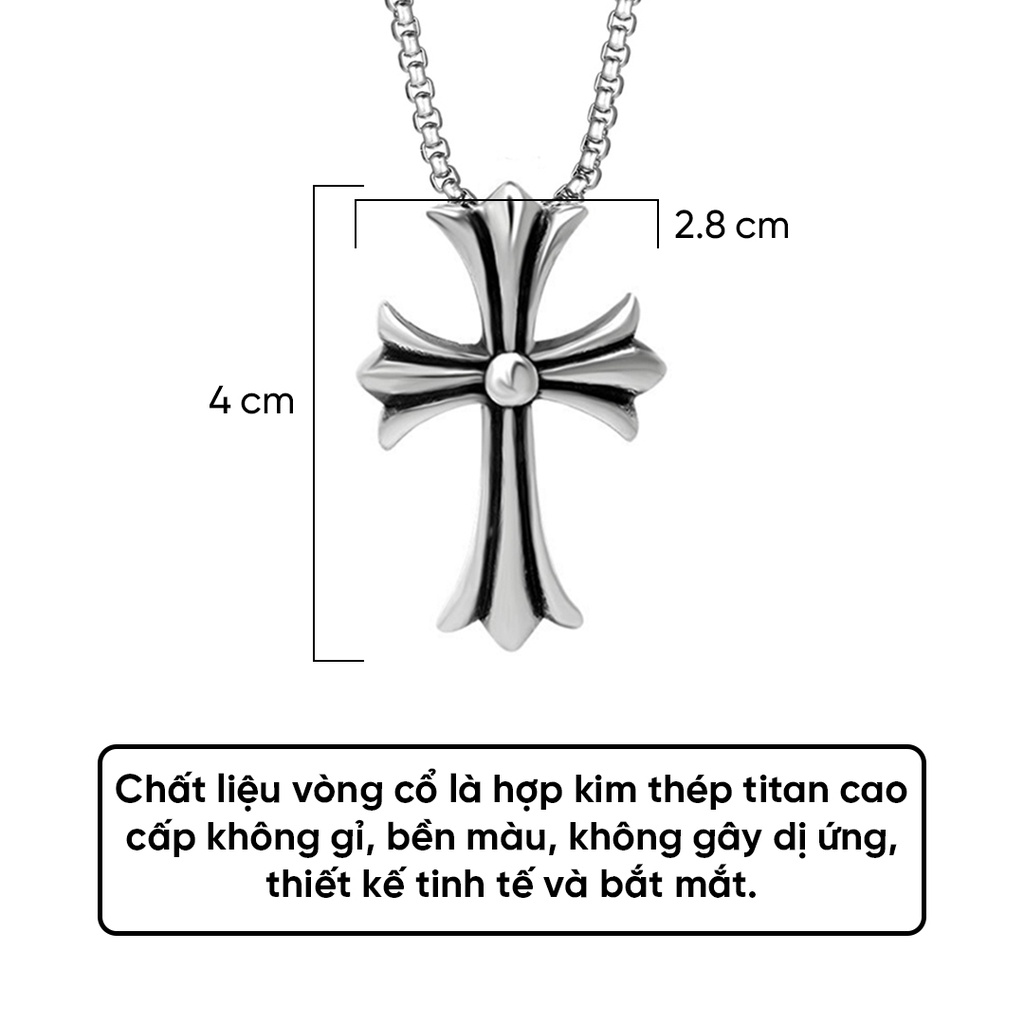 Vòng Cổ Dây Chuyền Chrome Hearts Đơn Thép Không Gỉ Dành Cho Nam Nữ