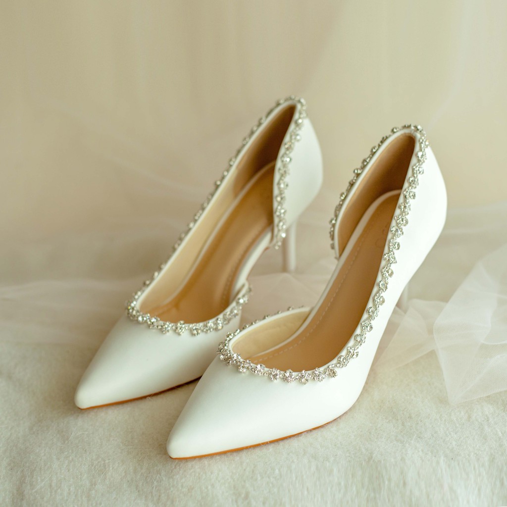 GIAFY CƯỚI GIÀY CÔ DÂU BEJO H51 XOÀN ĐÁ WEDDING SHOES