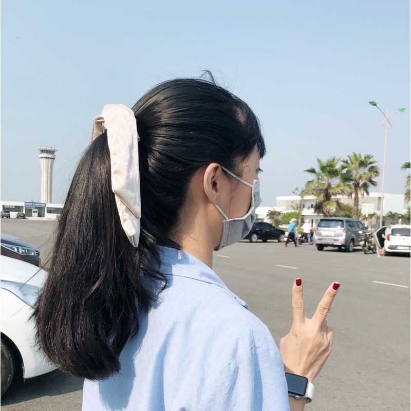 Buộc tóc SCRUNCHIES nơ dây dài phong cách vintage