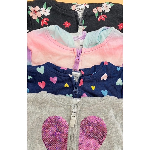 Áo khoác liền nón bé gái size 9m - 4y