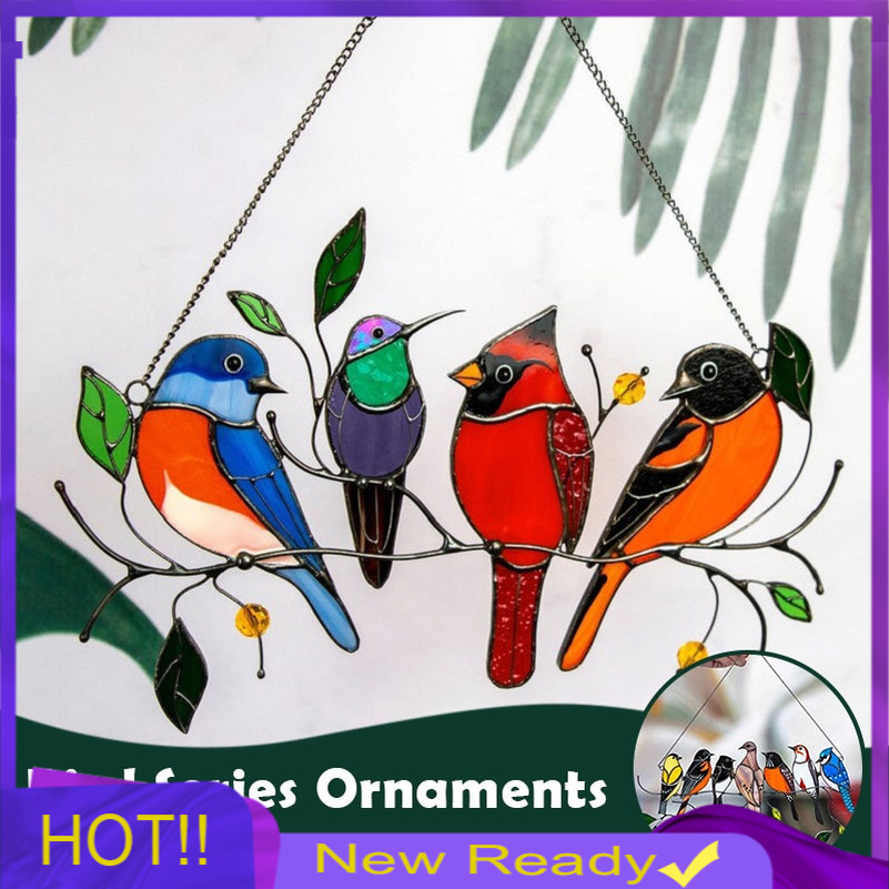 【NEW】Trang trí nhà cửa Garden Wrought Iron Bird Ornaments Colorful Bird Home Decor#YHYT