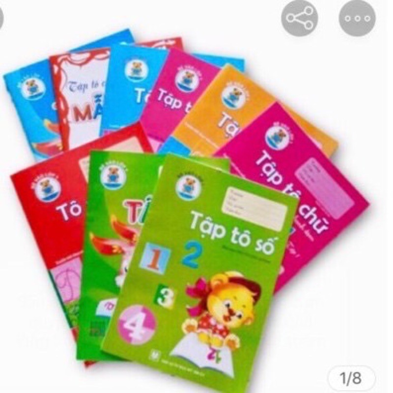 Sét 5 cuốn tập tô chữ và số cho bé