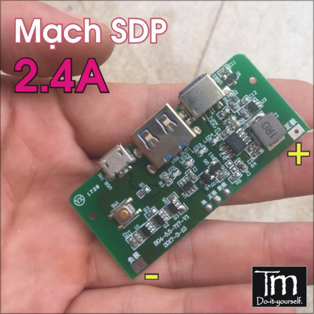 Mạch Sạc Dự Phòng 2.4A Có Cổng Lightning