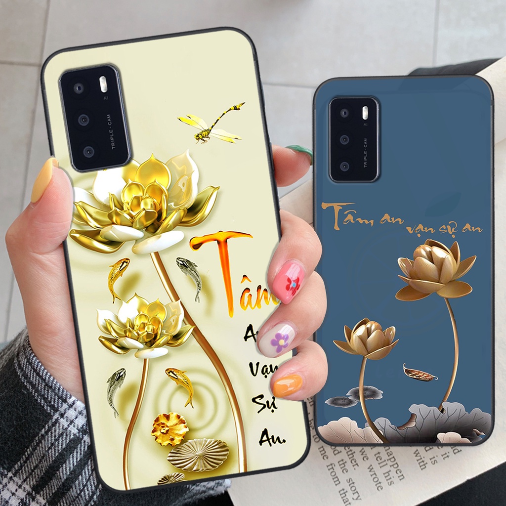 Ốp lưng Oppo A16 phiên bản cha mẹ - vợ chồng- chữ thư pháp Tâm, nhẫn, phúc lộc thọ cực đẹp và ý nghĩa