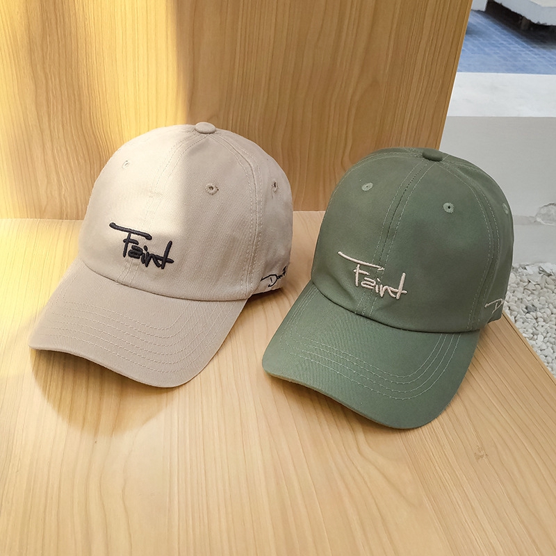 Mũ Lưỡi Trai Linjw Vải Cotton Mềm Mại Thêu Chữ Phong Cách Hàn Quốc Sành Điệu