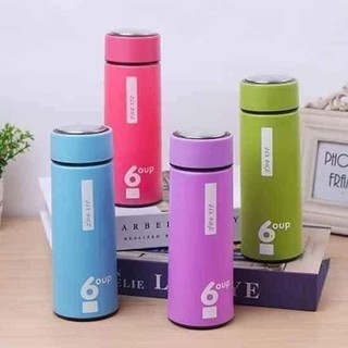Bình Giữ Nhiệt 6oup Lõi Thủy Tinh Trong Suốt Vỏ Nhựa Màu Sắc Dung Tích 450ml