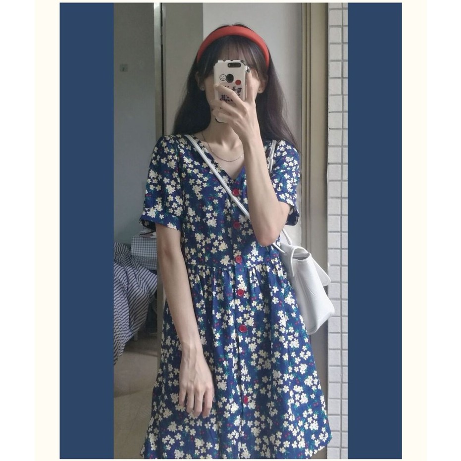 [SALE MẠNH] Váy hoa nhí cổ chữ V siêu dễ thương | BigBuy360 - bigbuy360.vn