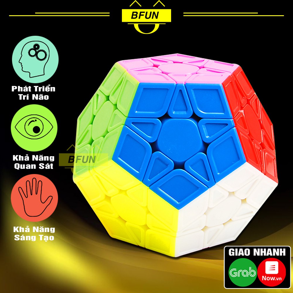 Rubik Biến Thể MEGAMINX 3x3 LOẠI TỐT (Chìm) - Rubik 12 Mặt Xoay Trơn, Đồ Chơi Phát Triển Trí Tuệ BFUN(shop có rubik 3x3)