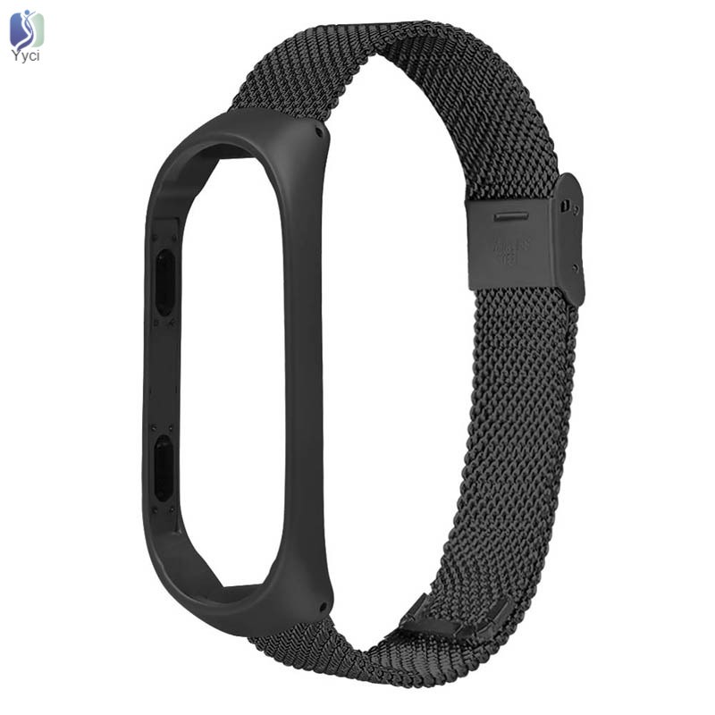 Yy Metal Wrist Strap Wrist Bands Bracelet Strap Belt for Xiaomi Mi Band 3 @VN