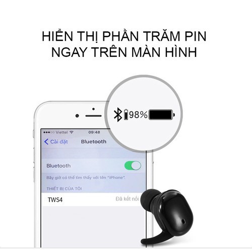 Tai Nghe Bluetooth D77 Nút Cảm Ứng Thế Hệ Mới, Âm Thanh Siêu Đỉnh, Chống Nước 100%SIÊU HOT