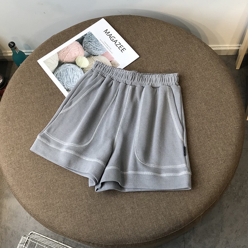 Quần Short Nữ Viền Chỉ Nổi  Nana's House - FREESHIP  Quần đùi nữ chỉ nổi may ngược 3 màu trơn Basic