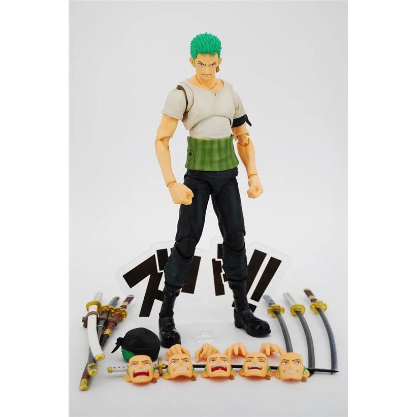 Zoro cầm 3 cây kiếm nhiều chi tiết, khớp cử động cao 18cm - Mô hình figure One Piece