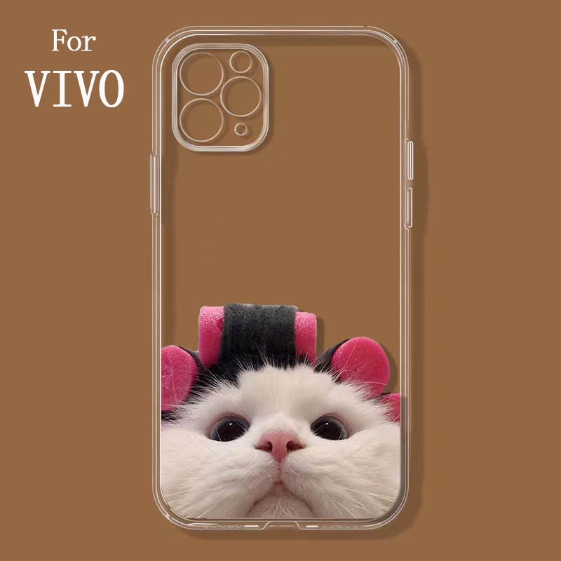 Ốp Điện Thoại Mềm Hình Mèo Xoăn Cho Vivo S1 / V15 pro Y17 / Y15 / Y12 Y11 Y20i / Y50 Y19 Y31s Y50T Y76 Y72 5G Y83 Y85 V11i Y93 / Y95