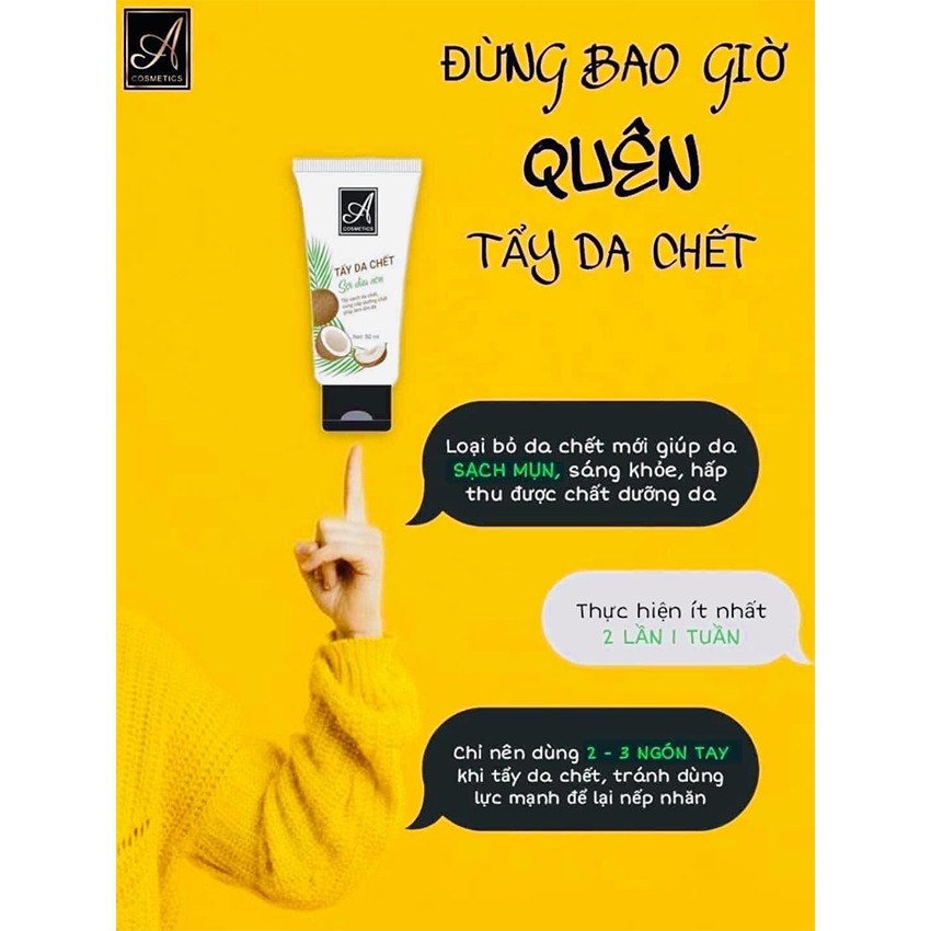 Tẩy Da chết Sợi Dừa Non Acosmetics, Tẩy sạch Da Chết, Loại Bỏ da Sần Sùi trên mặt, cung cấp dưỡng ẩm Cho da 50ml