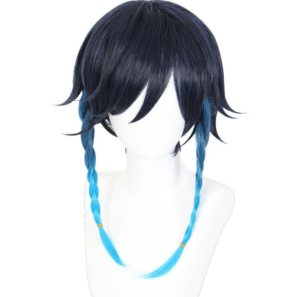 Tóc Giả Bện Bằng Sợi Tổng Hợp Màu Xanh Dương Gradient Thời Trang Dành Cho Nam Nữ cosplay Wendy