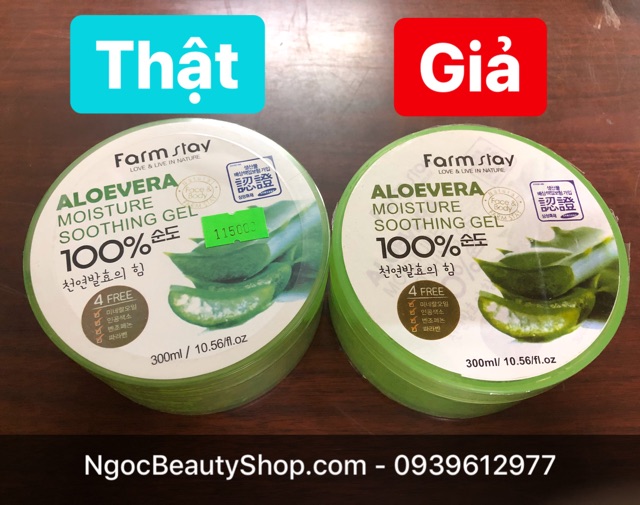 HÀNG CHÍNH HÃNG - Gel lô hội farm stay (gel nha đam) 100% - aloe vera 100% soothing gel