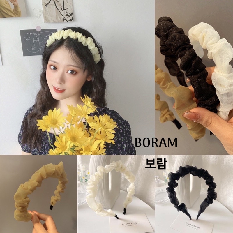 Cài tóc chất liệu vải voan thanh lịch Hàn Quốc - BORAM