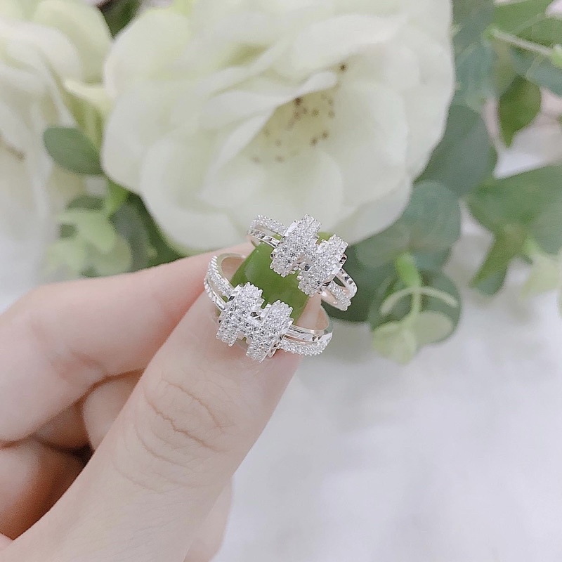 Nhẫn hermes bạc ta dày dặn - Nhẫn nữ bạc ta - Vàng bạc bạc Khải Khải