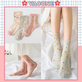 Tất nữ Vacone vớ len gân cổ bèo hoa nhí cực chất TN100