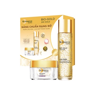 Hộp Quà Bio-essence Kem Dưỡng Ban Đêm Bio-Essence Bio-Gold 40gr và Nước Dưỡng Bio Gold 30ml